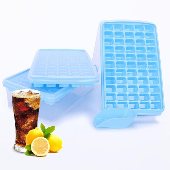 SFL Ice Cube Tray With Lid And Bin,55x3 Pcs Silicone Ice Cube Molds,Ice Trays Fo - Picture 1 of 8